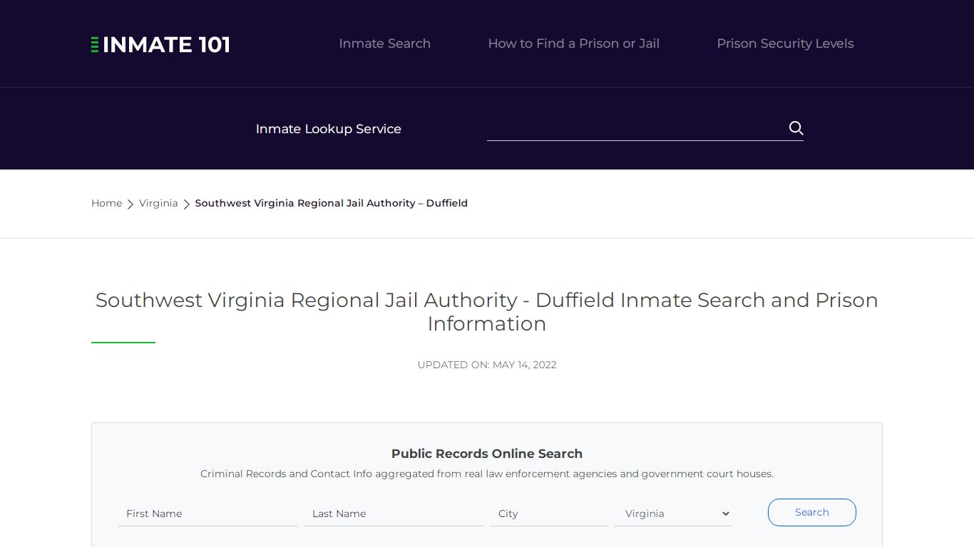 Southwest Virginia Regional Jail Authority - Duffield ...